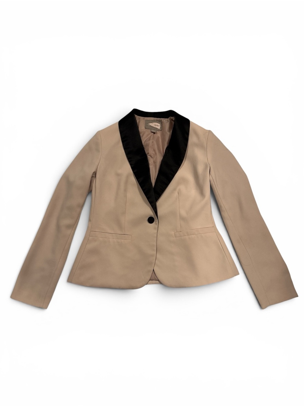Forever 21 Champagne Tuxedo Blazer with Black Satin Lapel. SZ. Large
